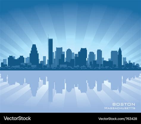 Boston massachusetts skyline Royalty Free Vector Image