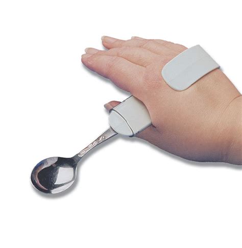 Utensil Hand Clip :: plastic utensil clip, adaptive eating aid