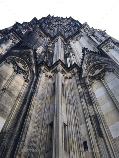 Beautiful symmetrical , gothic architecture . fragment of the cathedral ...