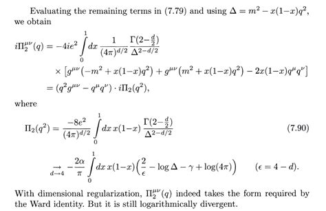 quantum electrodynamics - Integral divergent in Peskin and Schroeder eq. (7.90) - Physics Stack ...