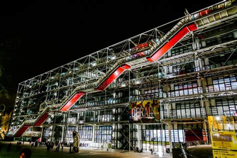 View of Centre Pompidou at Night, Photo Image a Beautiful Panoramic ...