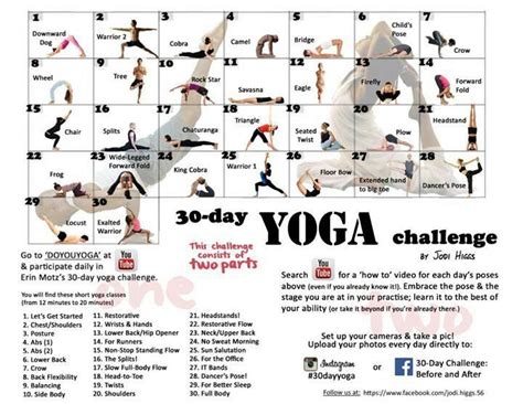 30 Day Yoga Challenge | Yoga, Exercice sport, Défis