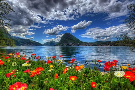 Scenery of Switzerland nature, view, bonito, Switzerland, sky, clouds, lake, HD wallpaper | Peakpx