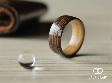 Wooden Rings for Men Mens Wooden Ring Handmade Wenge & Oak - Etsy