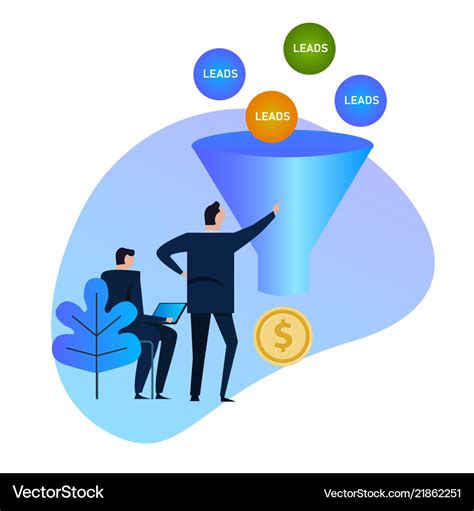 Leads generation sales funnel balls entering Vector Image