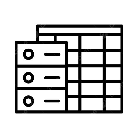 Data Table Line Icon Vector, Add, Data, Database PNG and Vector with Transparent Background for ...