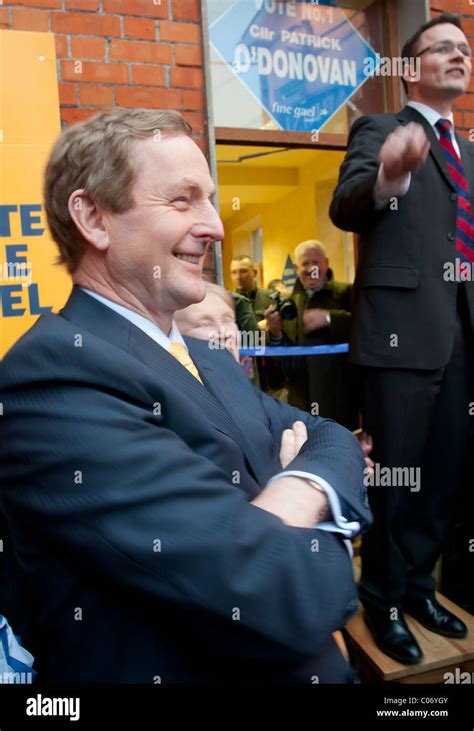 Irish Fine Gael Party Leader Enda Kenny on the election 2011 trail, in ...