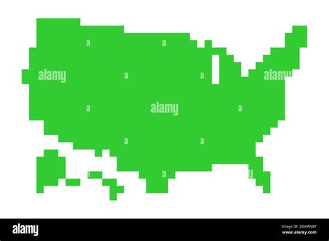 Simple pixel map of the United States of America Stock Photo - Alamy