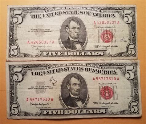 1963 $5 Dollar Bill Value: Are Bills With Red And Green Seals Worth Money?