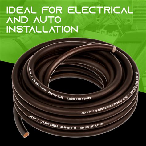 1/0 Gauge OFC Ground Wire - 0AWG Electrical Power Cable - 25 Feet – GearIT