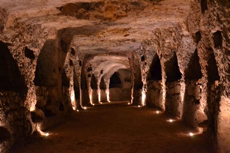 Catacombs in Siracusa, Sicily. They are the second largest catacombs in ...