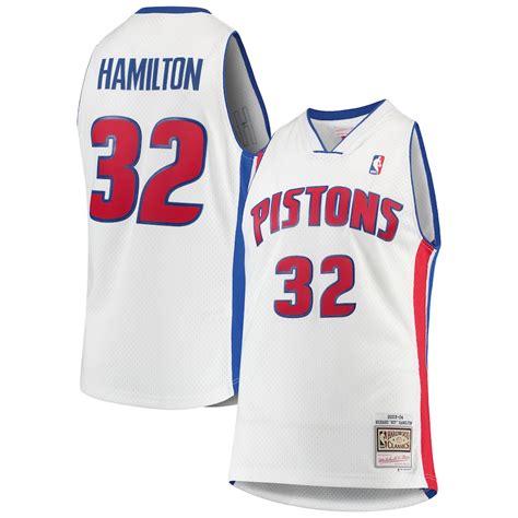 Mitchell & Ness Richard Hamilton Detroit Pistons White 2003-04 Hardwood Classics Swingman Jersey