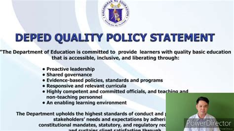 DEPED Quality Policy Statement - YouTube