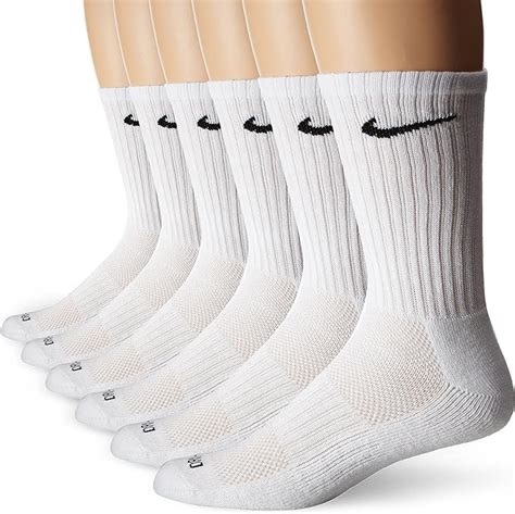 Nike Dri-Fit Crew 6-Pair Pack White/(Black) LG (US Men's Shoe 8-12, Women's Shoe 10-13 ...