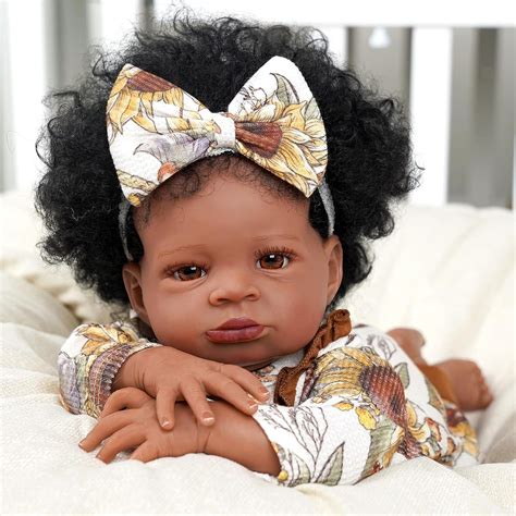 Lifelike Reborn Black Girl - 18-Inch Open Eyes Realistic-Newborn Baby ...