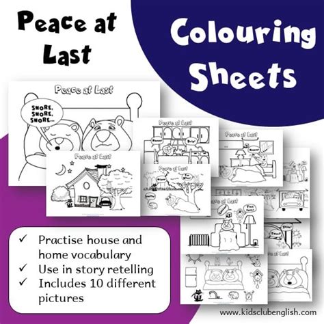 Peace at Last Colouring sheets - Kids Club English