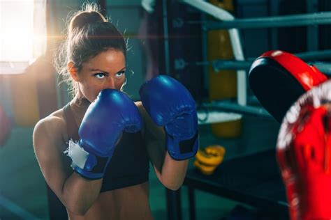 Premium Photo | Women on boxing training