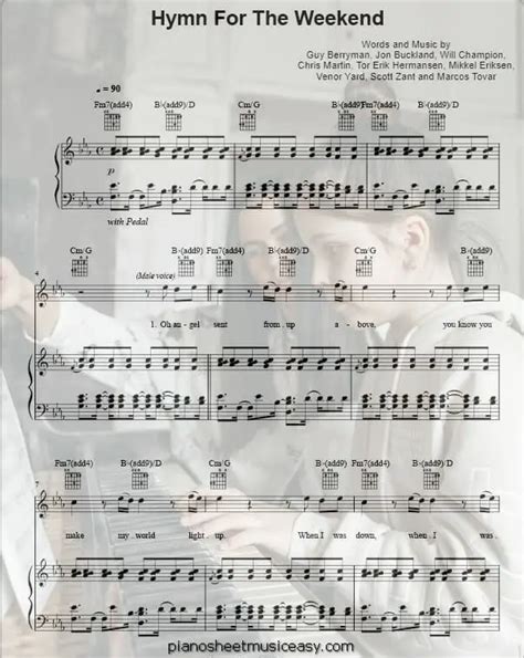 Hymn for the weekend sheet music | Coldplay