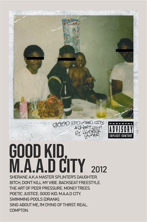 Good Kid, m.A.A.d City By Kendrick Lamar Minimalist Album Poster ...