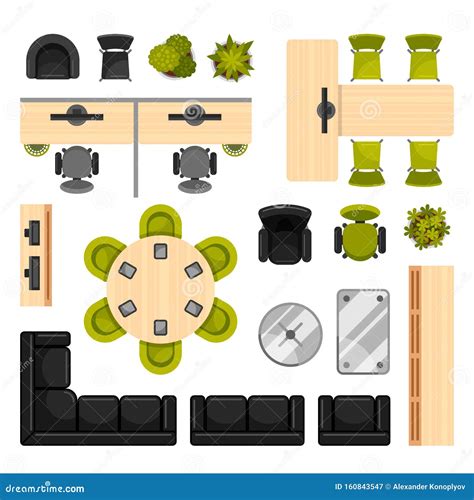 Office Floorplan Drawing Top View Vector Illustration | CartoonDealer ...