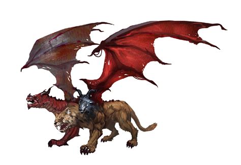 Chimera - Pathfinder 2E PFRPG DND D&D 3.5 5E 5th ed d20 fantasy Creature Design, Creature Art ...