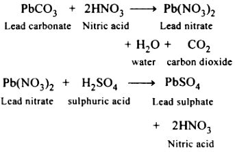 Write the equation(s) for the reaction(s) to prepare lead sulphate from lead carbonate ...