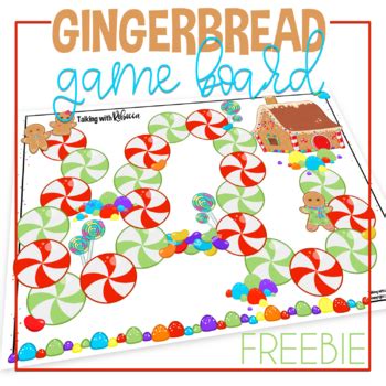 Christmas Gingerbread Game Board FREEBIE by Talking with Rebecca