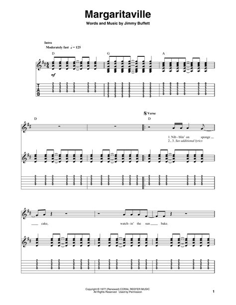 Jimmy Buffett Chords And Lyrics : Pencil Thin Moustache (Jimmy Buffett) Guitar Chord Chart ...