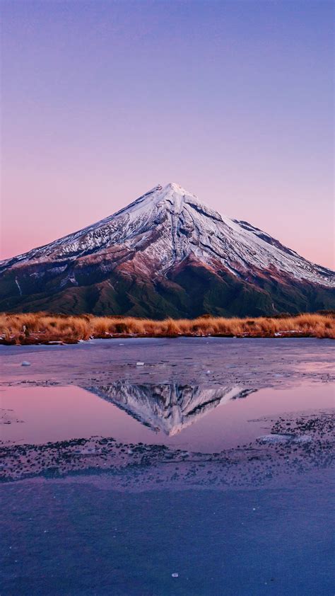 New Zealand Mount Taranaki Snow 4K #4490f Wallpaper PC Desktop