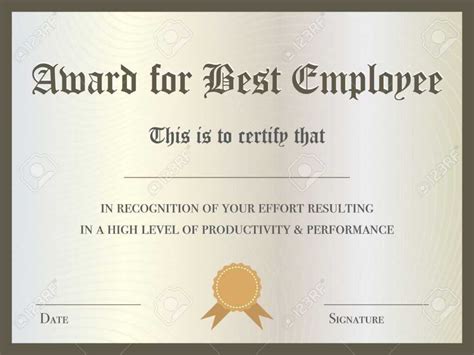 Illustration Of Certificate Award For Best Employee Intended For Best ...