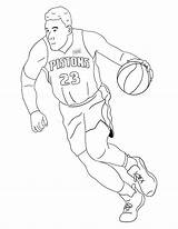 Basketball Coloring Pages Nba Players sketch template
