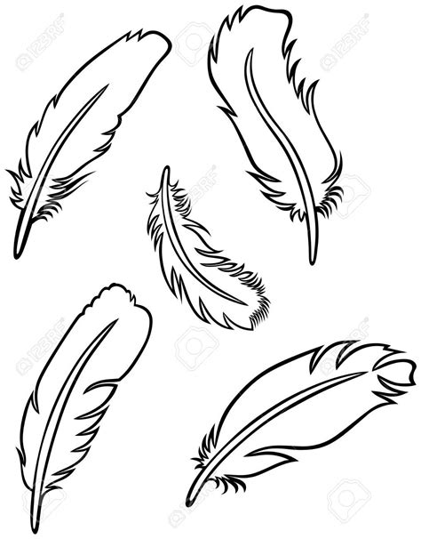 easy feather drawings - Google Search Feather Clip Art, Feather Outline ...