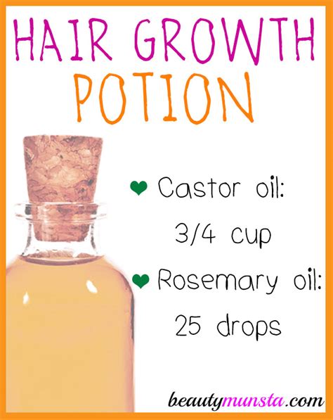 Hair Growth Potion with Castor Oil & Rosemary Oil - Natural Remedy for Thinning Hair ...