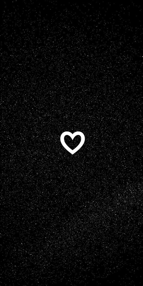 Aesthetic black with withe heart Wallpapers Download | MobCup