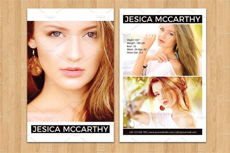 Model Comp Card-V524 | Card Templates ~ Creative Market