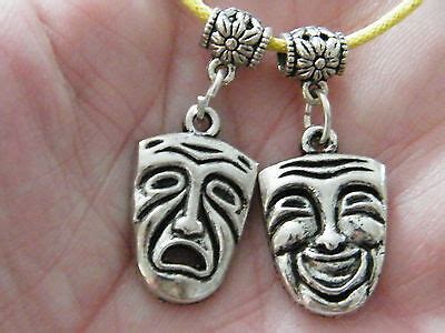 Comedy Tragedy Masks Necklace Thespian Actors Gifts Theater Faces 17 ...