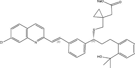 Structure of montelukast sodium. | Download Scientific Diagram