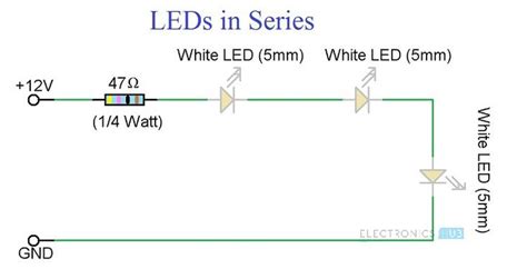 LED Circuits: Wiring Diagram for LEDs in Series