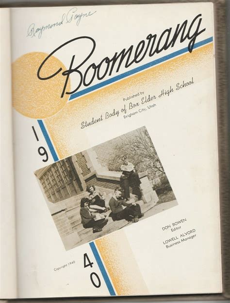 1940 Box Elder High School Yearbook, Boomerang, Brigham City, Utah - Elementary & High Schools