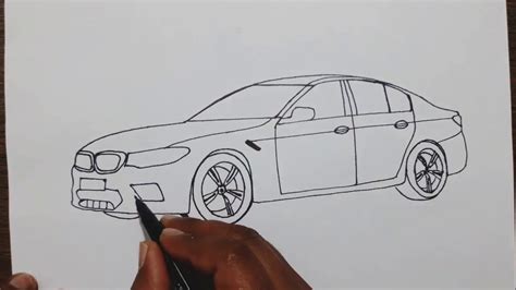 How to draw BMW M5 - YouTube