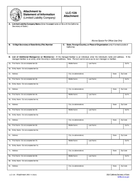 2020-2023 Form CA LLC-12A Fill Online, Printable, Fillable, Blank - pdfFiller