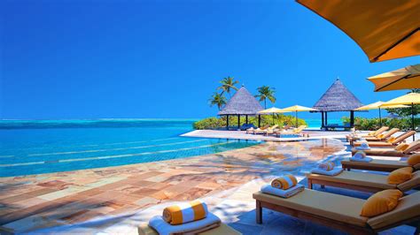 Hotel Terrace Chairs Ocean Maldives Hd Wallpaper 2560x1440 ...