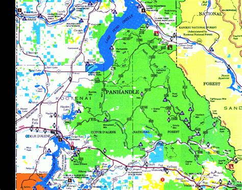 Idaho Panhandle National Forests - Coeur D Alene National Forest Map