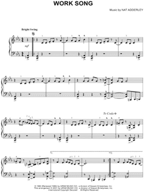 "Work Song" Sheet Music - 6 Arrangements Available Instantly - Musicnotes