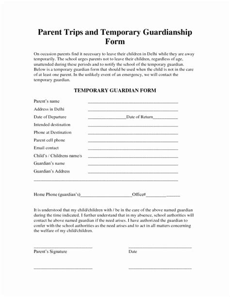 Free Printable Temporary Child Custody Forms - Printable Forms Free Online