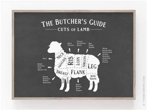 Lamb Cuts Poster Meat Cuts Butcher Print Butcher Cuts | Etsy