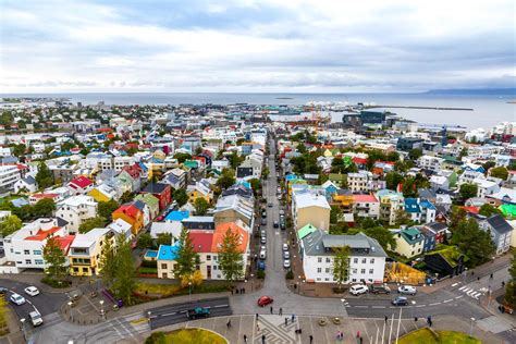 Skyline aerial view of Reykjavik city, Iceland | Stock image | Colourbox