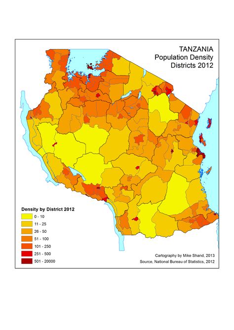 Tanzania Population Density Map