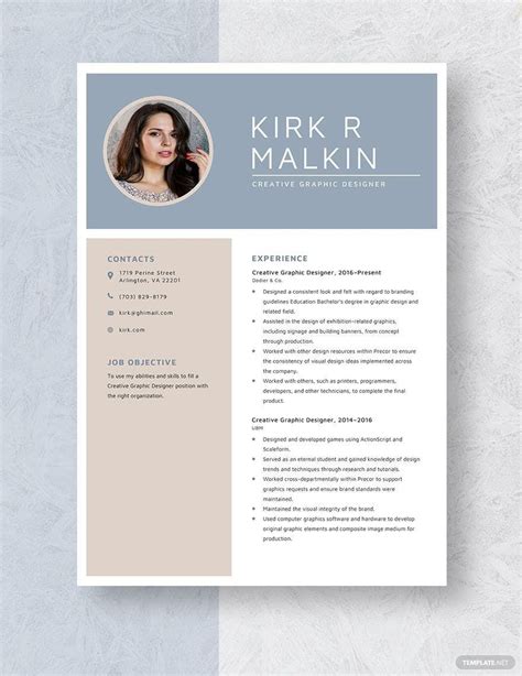 Creative Graphic Designer Resume Template in Pages, Word - Download ...