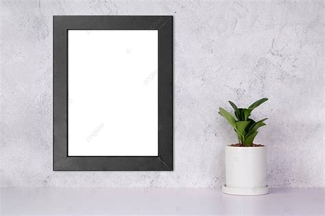 Black Frame And Plant Decor With Mockup Poster And Border Template Photo Background And Picture ...